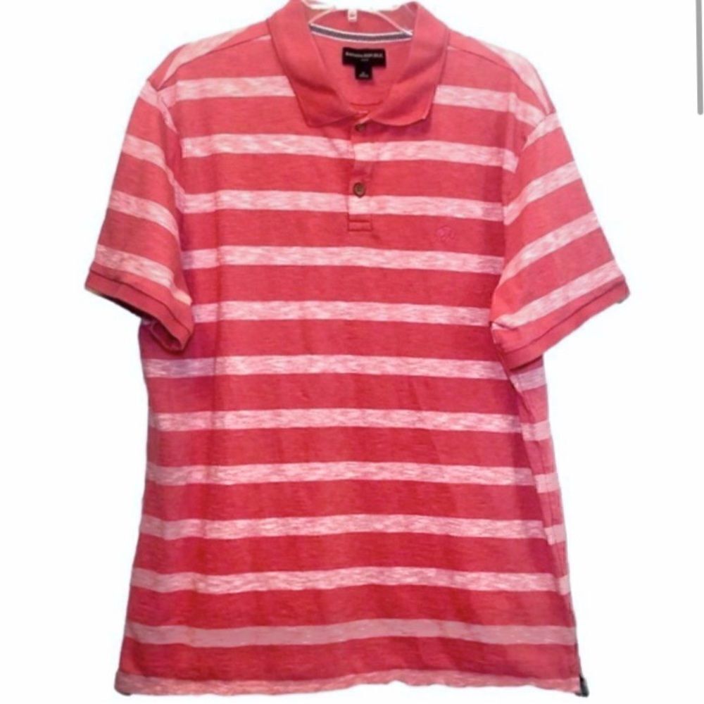 Banana Republic Striped Polo in Pink/Pink Heather Men’s XL